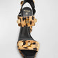 Balmain - Women's Ava Leopard Studded Platform Heeled Sandals