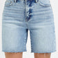 Risen - Curvy Tummy Control High Rise Mid Length Raw Cut Hem Shorts