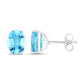 4.00 Carat Genuine Swiss Blue Topaz .925 Sterling Silver Earrings