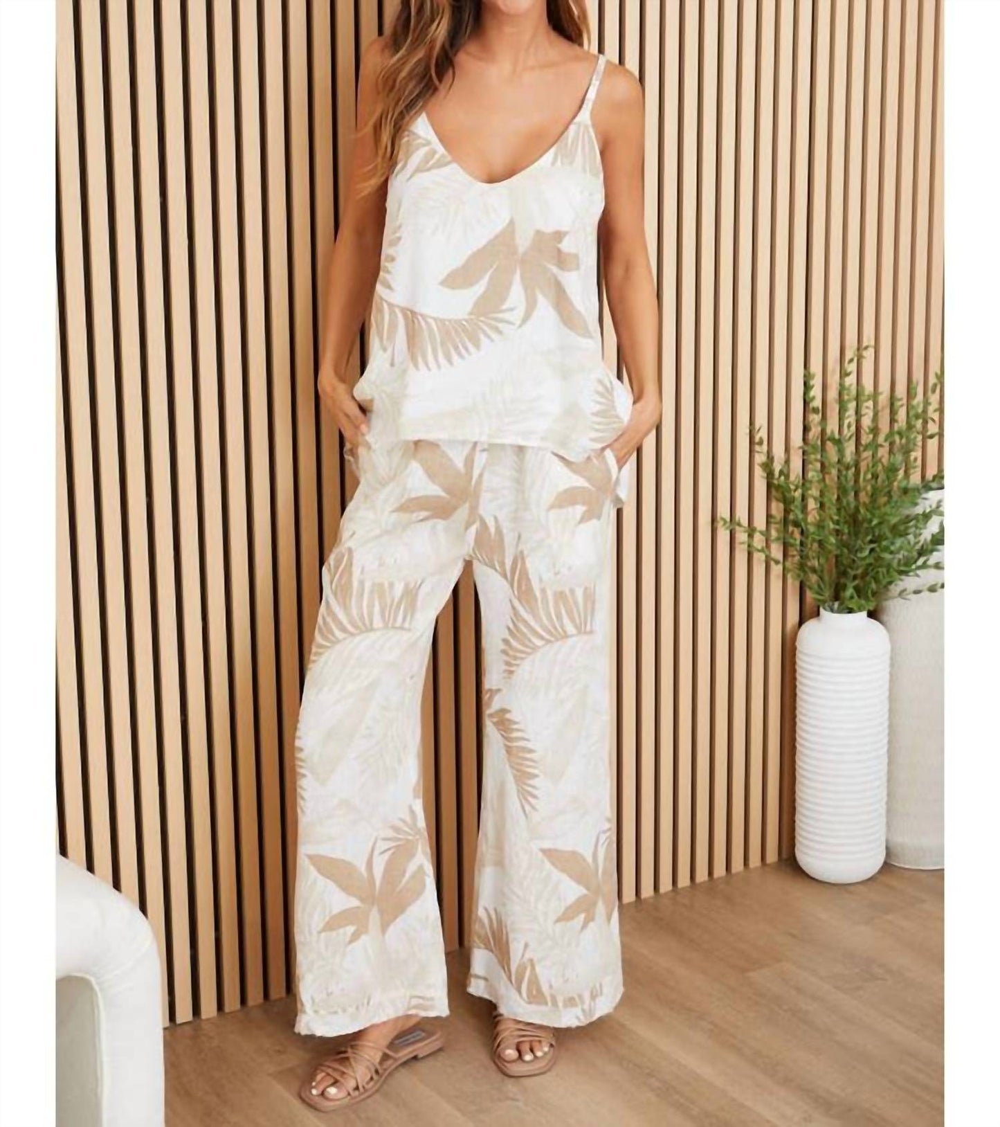 Milio Milano - Hawaiian print linen tank top