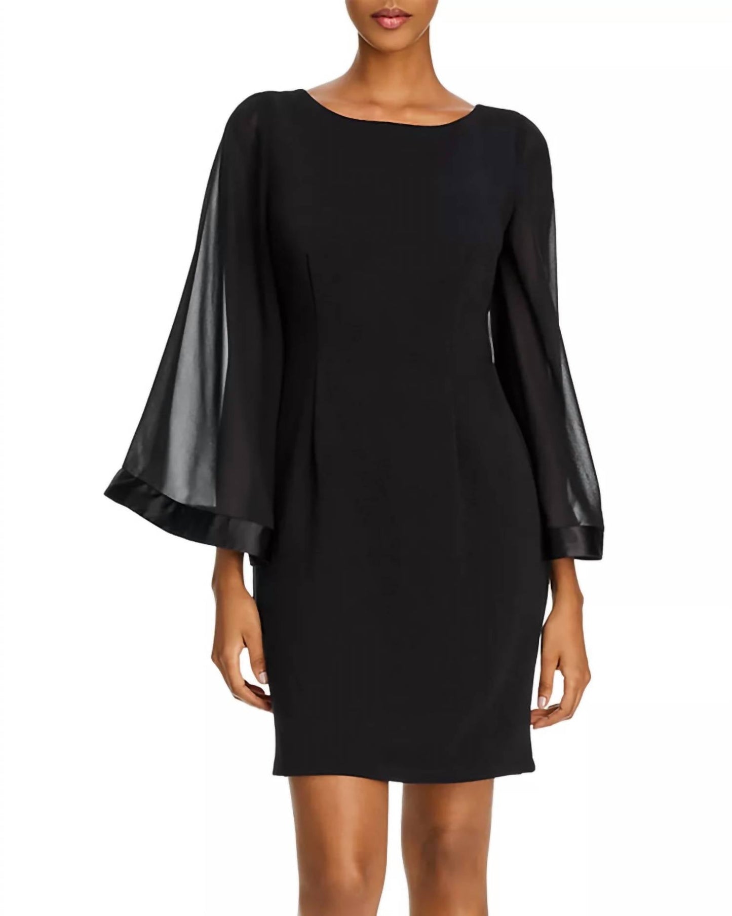 Adrianna Papell - Solid Ottoman Chiffon Dress