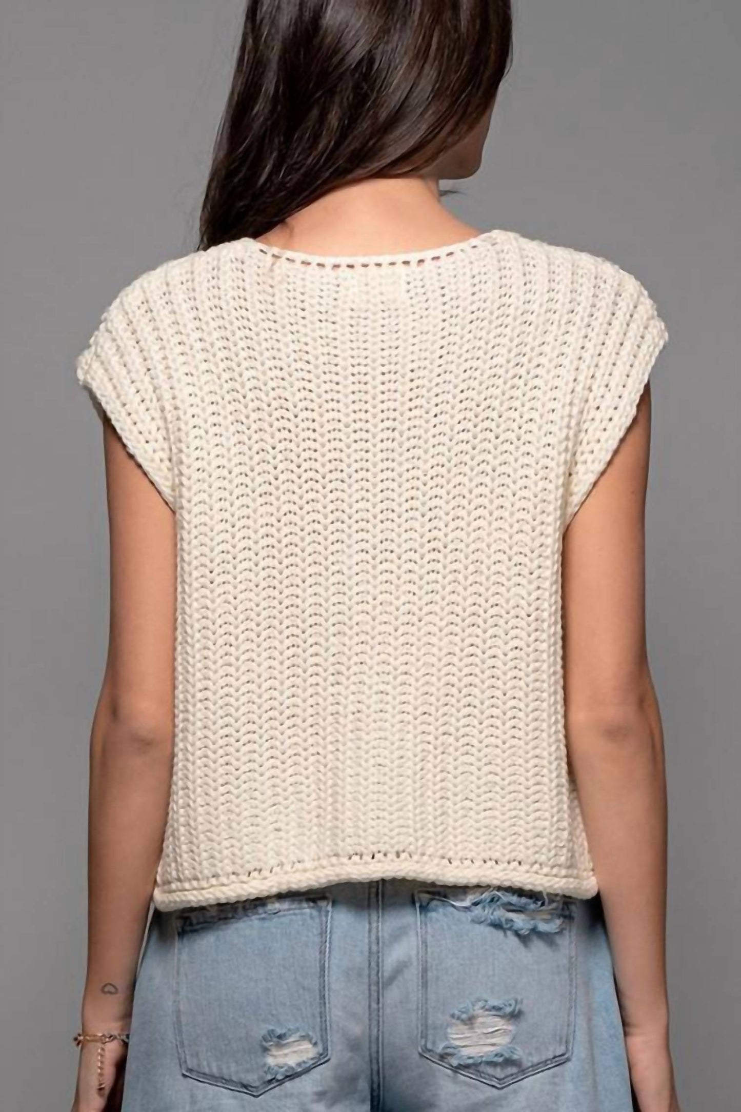 Wishlist - Coastal Breeze Sleeveless Knit Vest