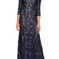 Alex Evenings - Sequin 3/4 Sleeve Mermaid Dress