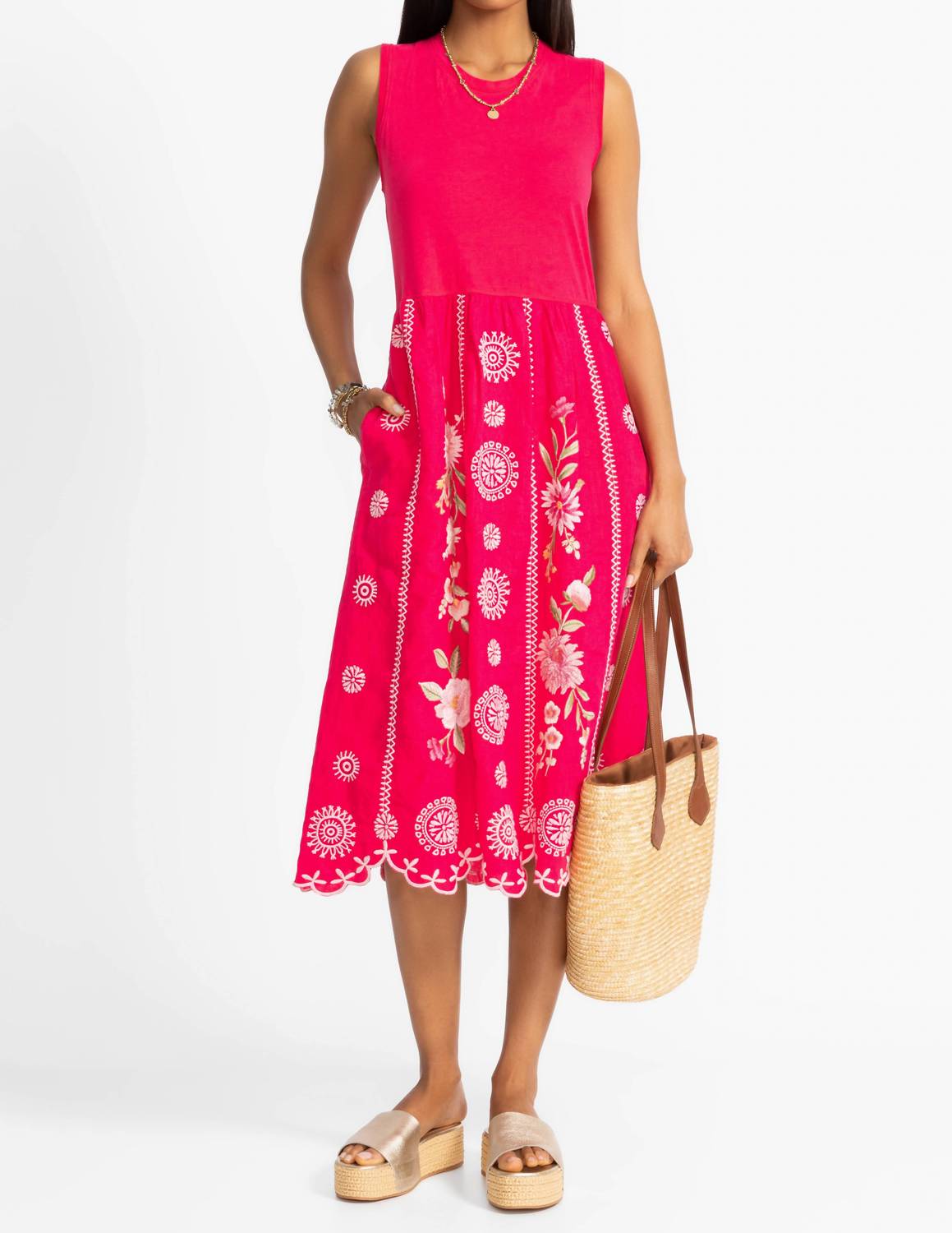 Johnny Was - DELLA MIXED MEDIA TANK DRESS