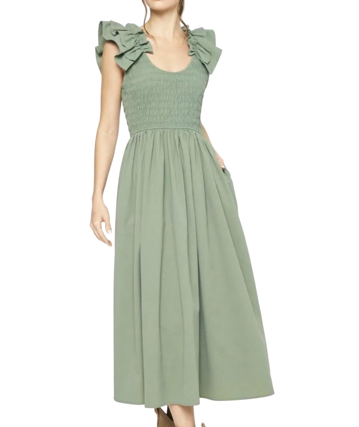 Entro - Smocked Midi Dress