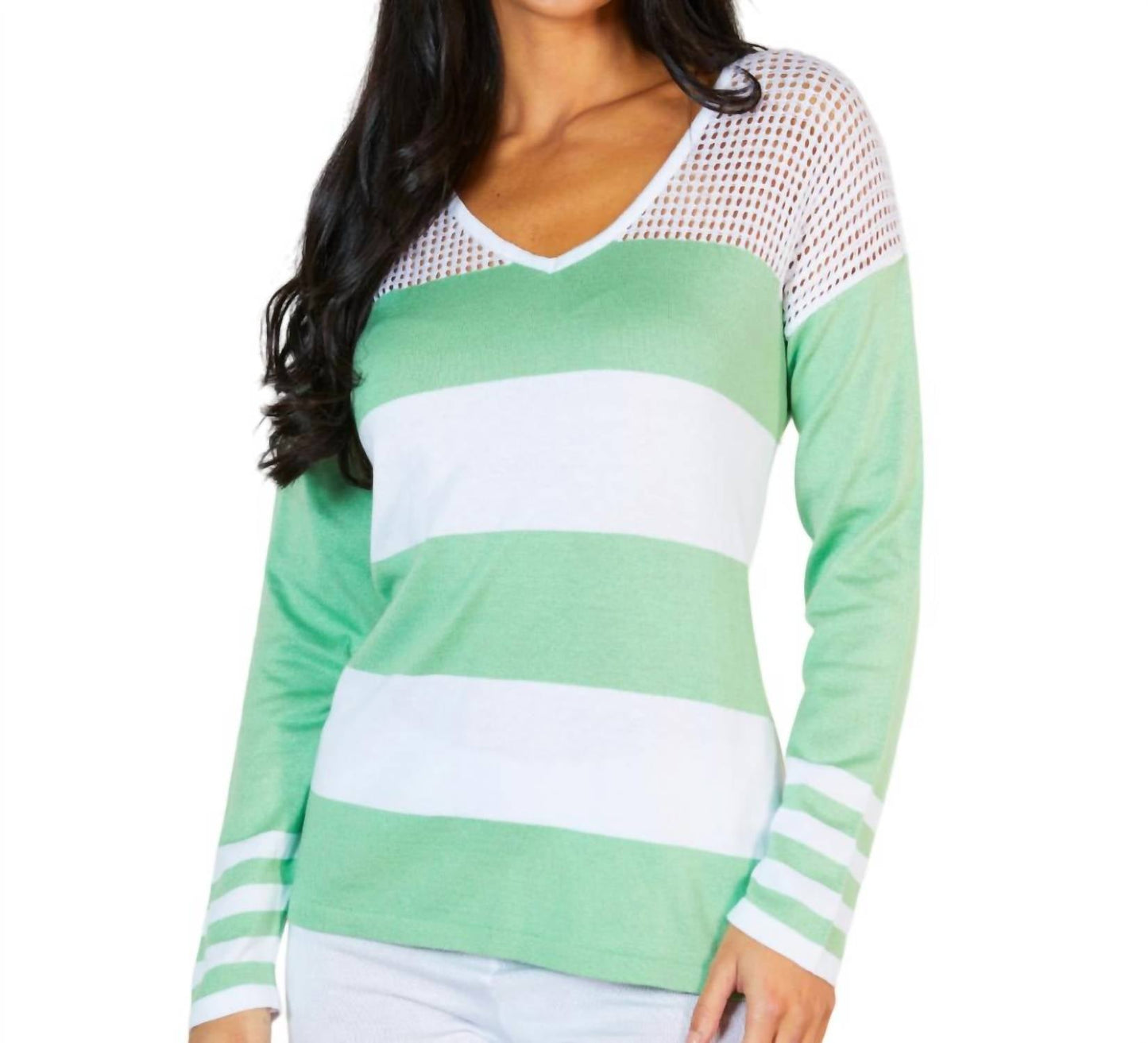 Angel Apparel - Crochet V-Neck Sweater
