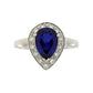 Created Sapphire Moissanite Ring Sterling Silver