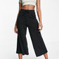 ASOS DESIGN Pull-On Crop Wide Leg Pants in Black, Size 4 Us