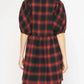 Entro - Plaid Puff Sleeve Dress