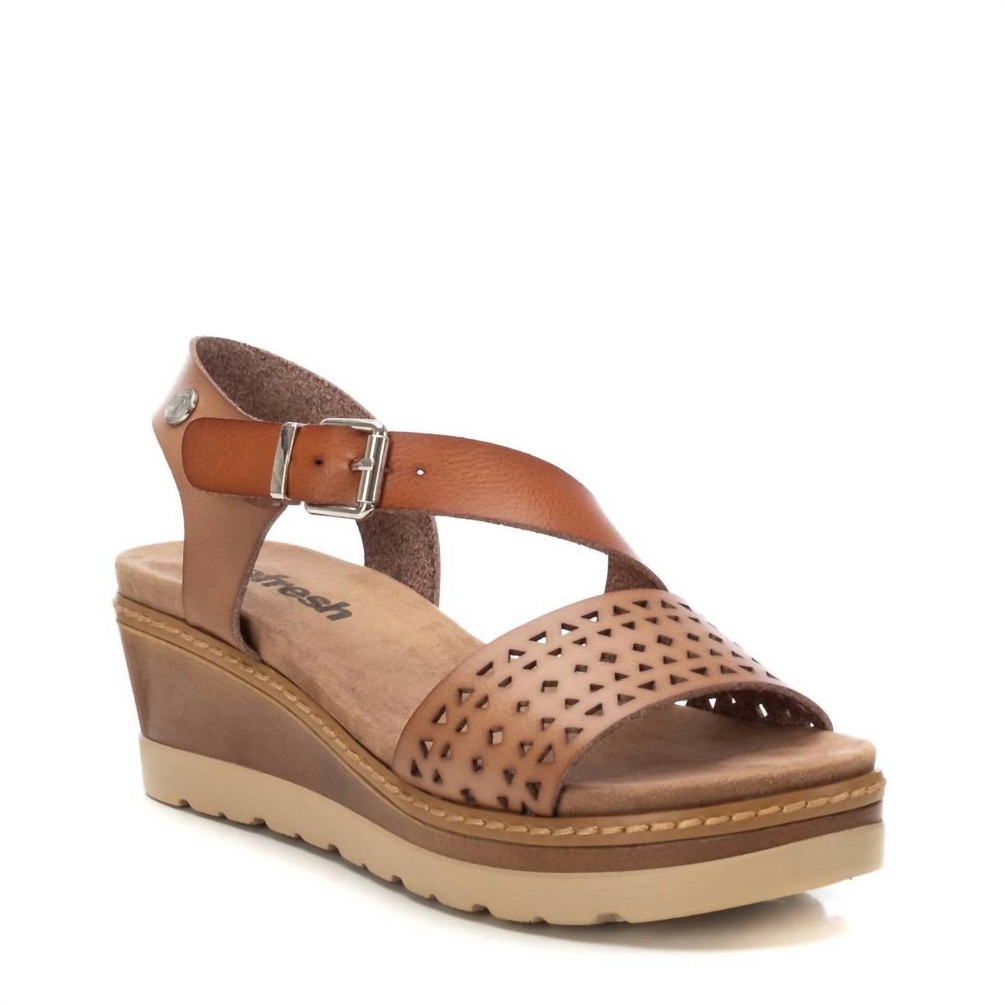 Xti - Women's Crossed Strap Wedge Sandals