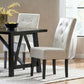 Carter 5 Tuft Dining Chair with Button Tufted Backrest and Espresso Legs - Ivory