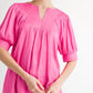 Jodifl - Short Sleeve V Neck Pleated Top
