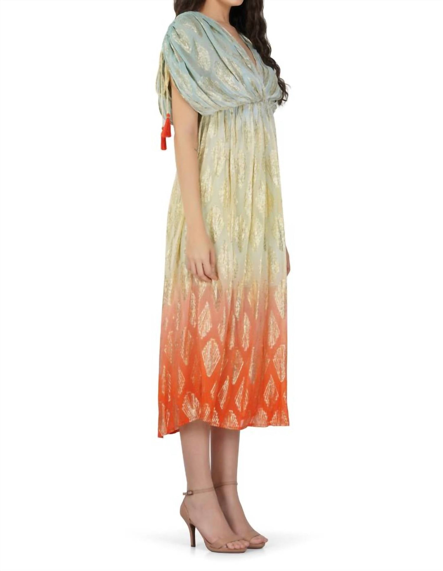 America & Beyond - Magnolia Lurex Maxi Dress