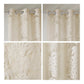 Palm Leaf Burnout Sheer Window Curtain 50x95 Natural