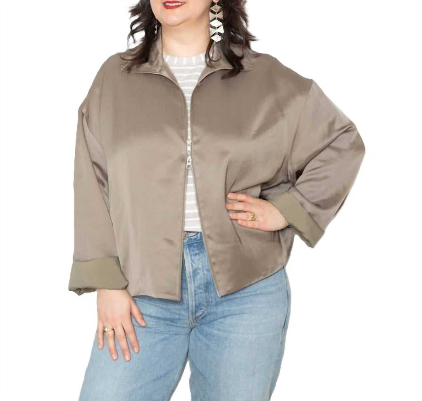 6397 - Zip Up Liquid Jacket
