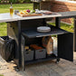 Foldable Outdoor Prep Station BBQ Cart Patio Dining Cart