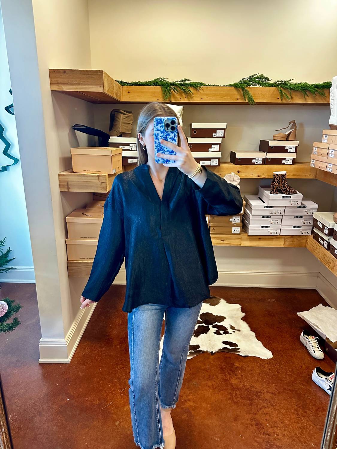 Glam - Metallic Flowy Top