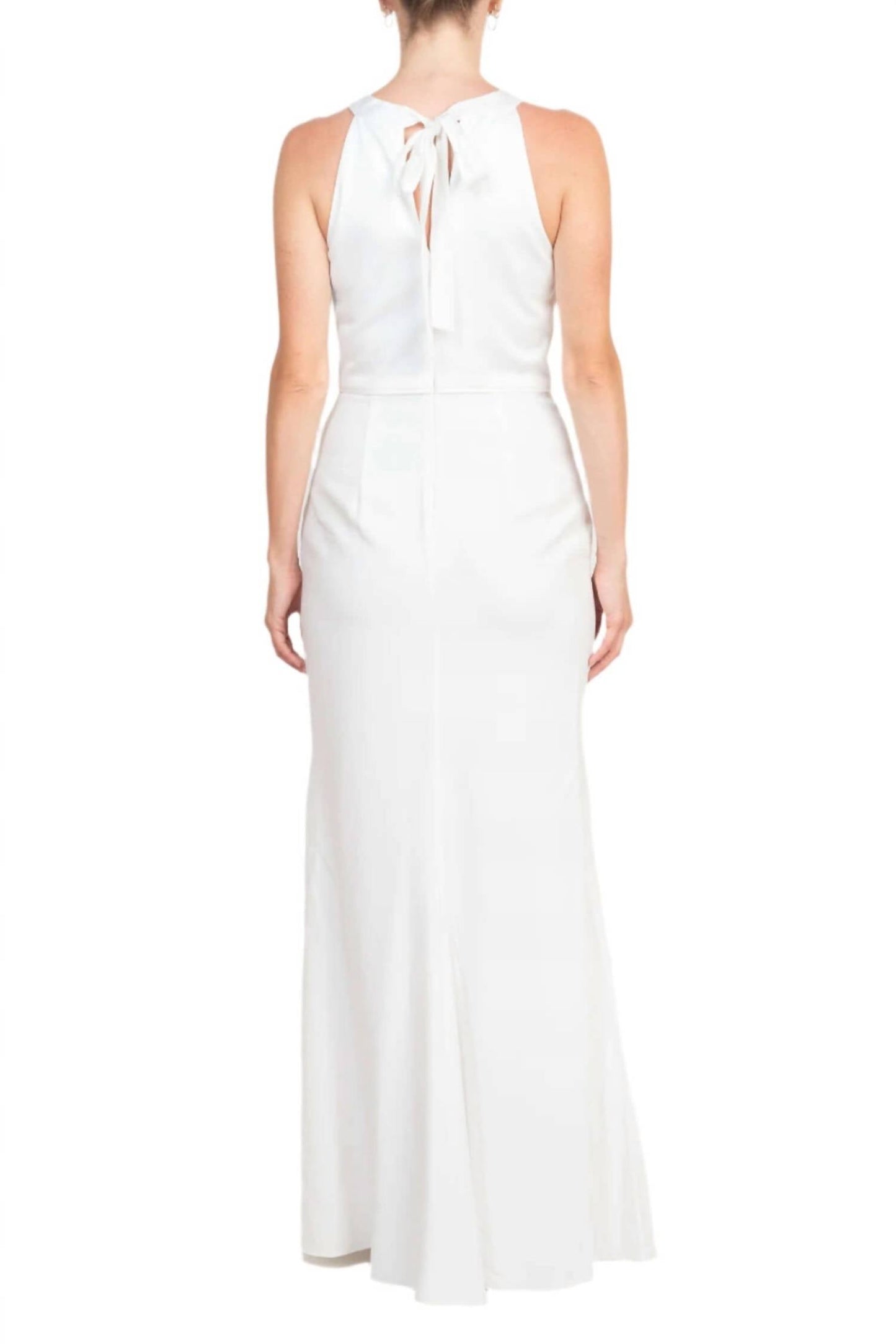 Adrianna Papell - Halter Neck Sleeveless Crepe Dress