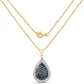 14K Yellow Gold Plated 0.81 Carat Genuine Blue Diamond and White Diamond .925 Sterling Silver Pendant