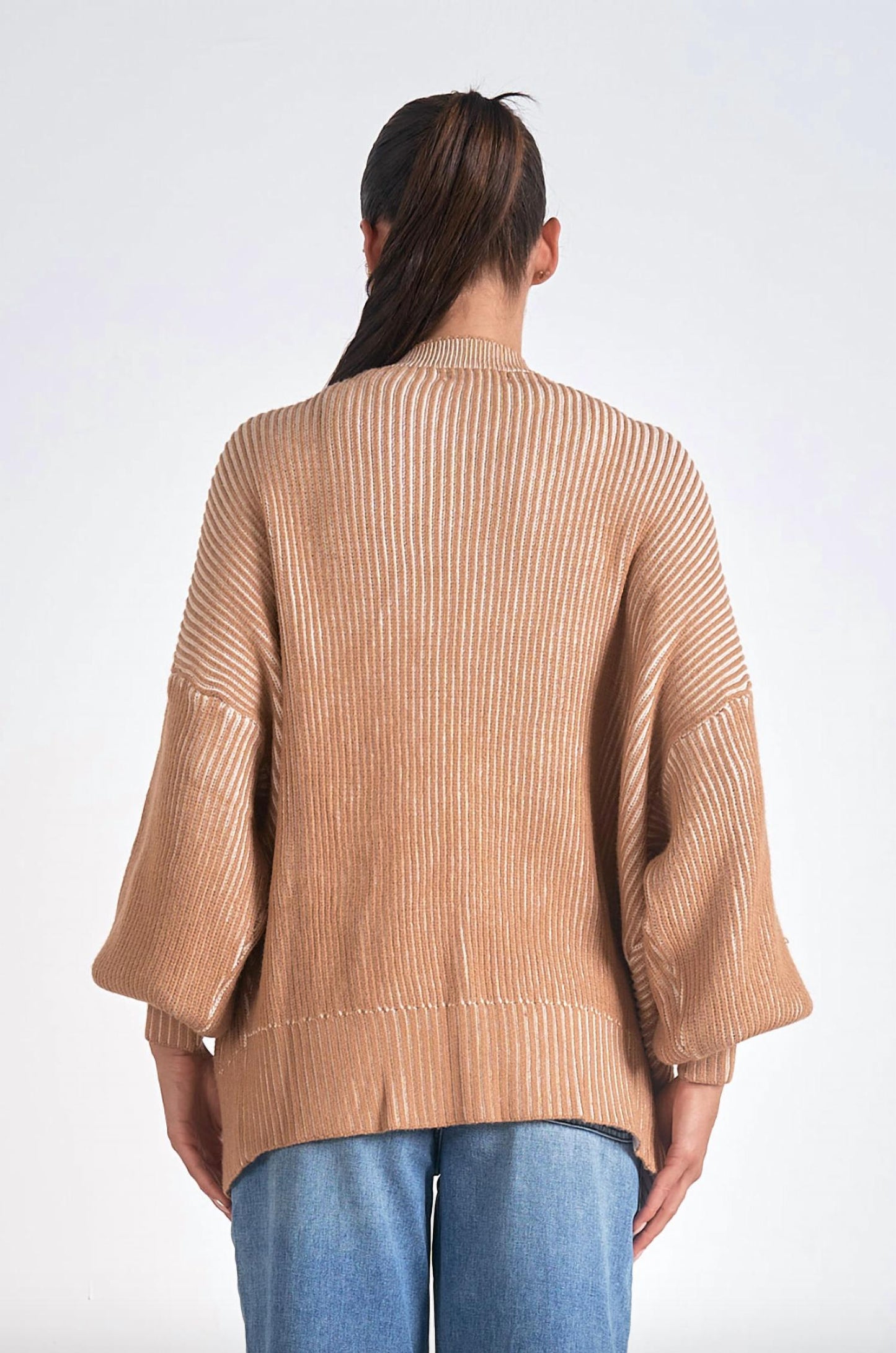 Elan - Terry Rib Relaxed Cardigan