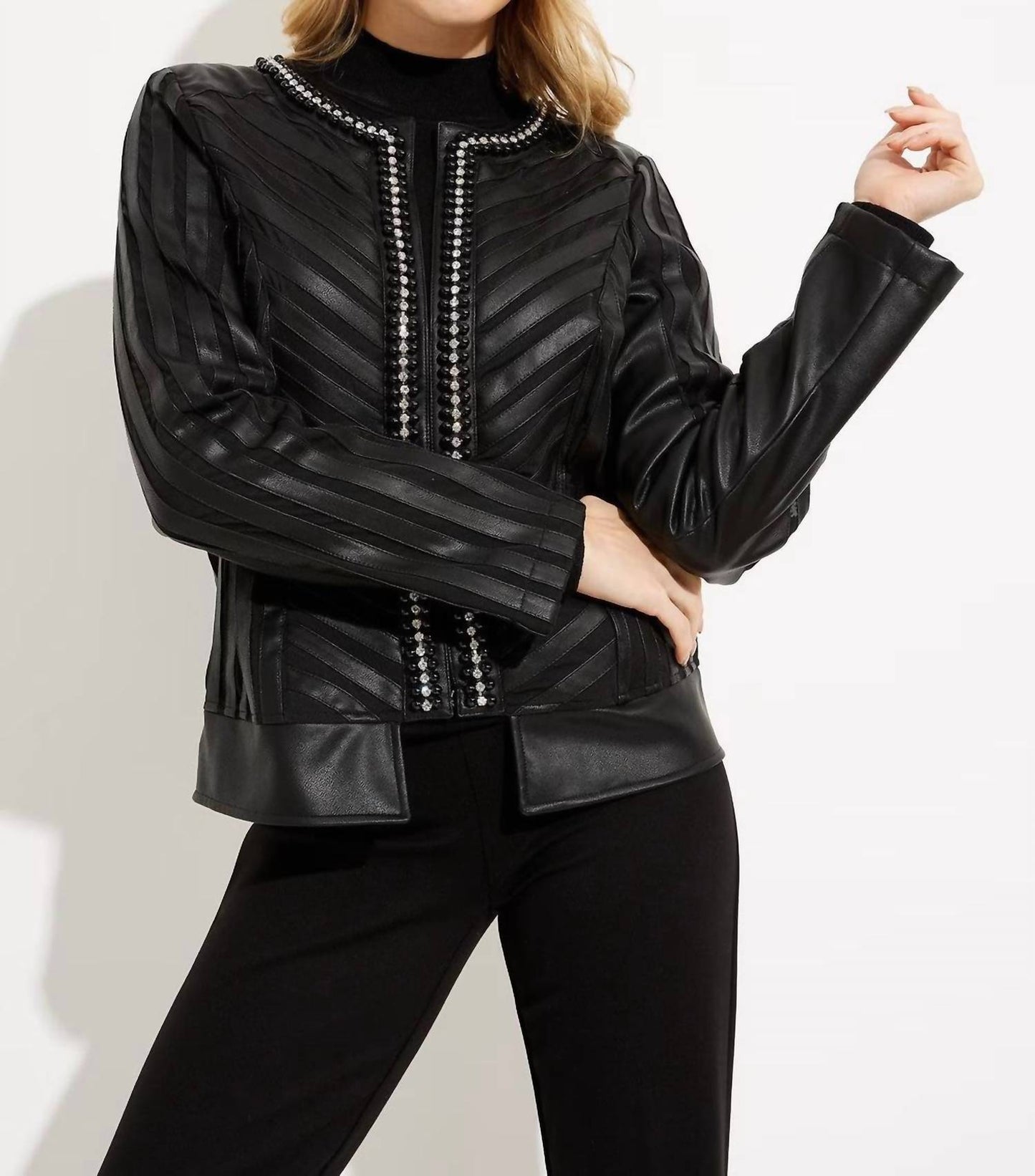 Joseph Ribkoff - Studded Collarless Jacket