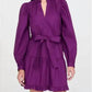 Marie Oliver - Purple Plum Nella Long Sleeve Dress With Ruffle Detail