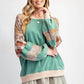 Easel - Casual Sweatshirt Loose Contrast Print Crew Neck Long Sleeve Pullover