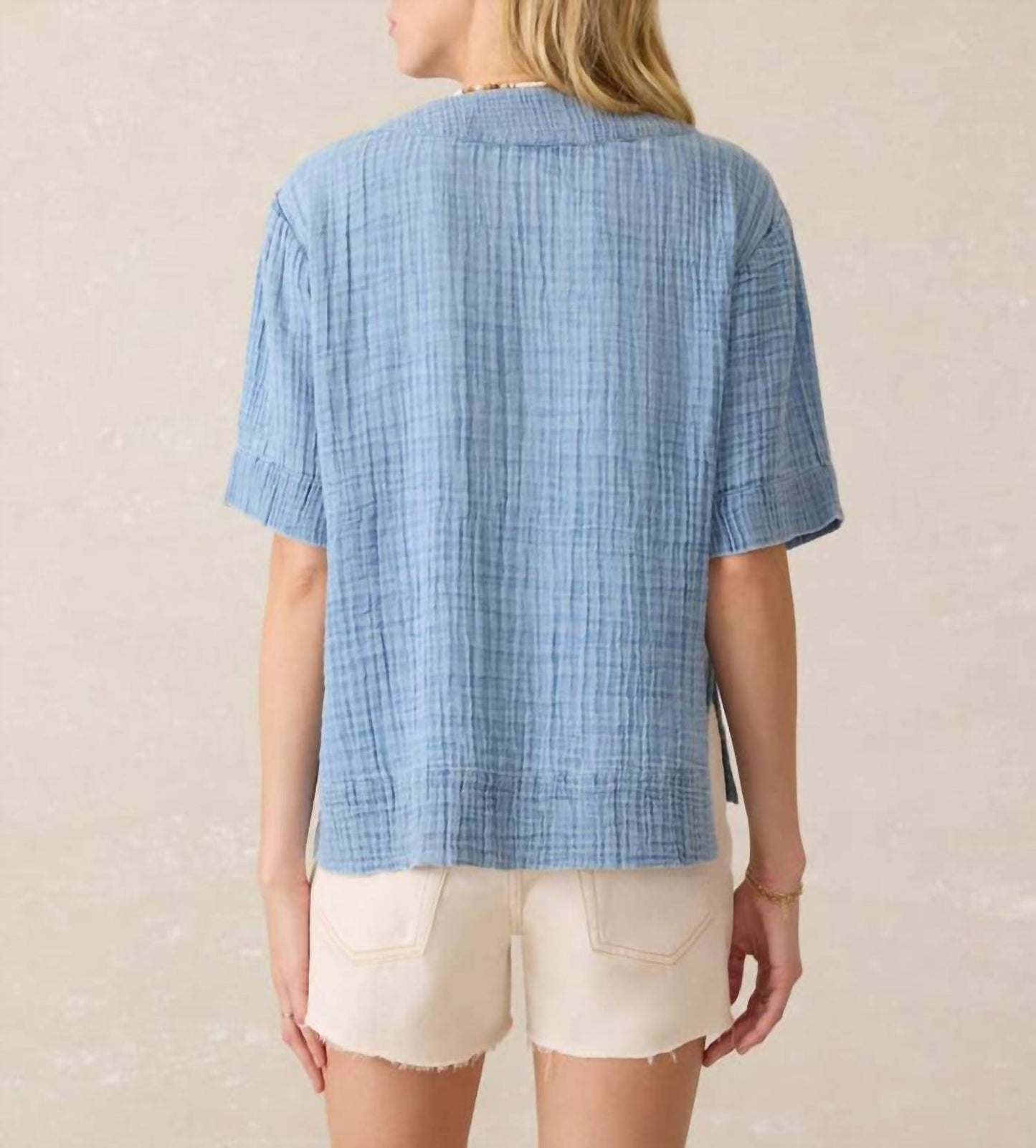 Faherty - Dune Cotton Gauze Short Sleeve Top