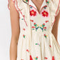 Lalavon - Ruffle Sleeve Embroidered Mini Dress