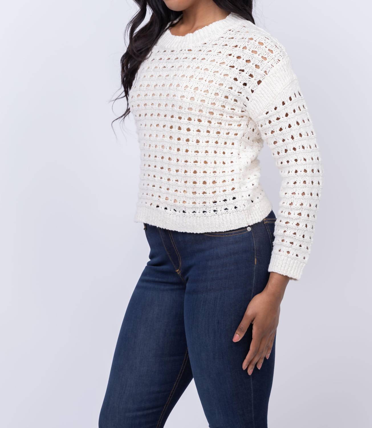 Central Park West - Open Stitch Boatneck Top