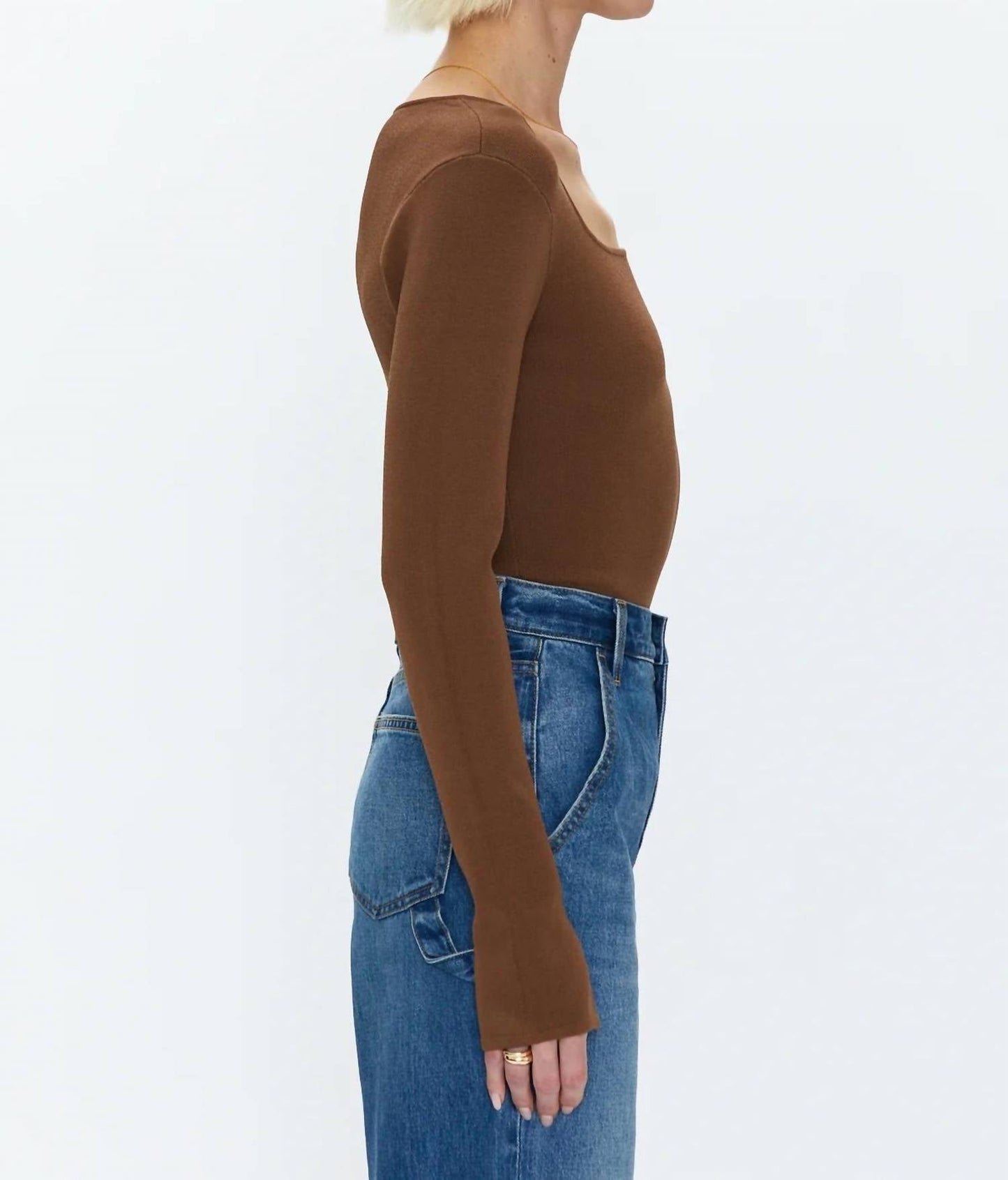 पिस्टोला - जेनी लॉन्ग स्लीव स्क्वेयर नेक थोंग बॉडीसूट
