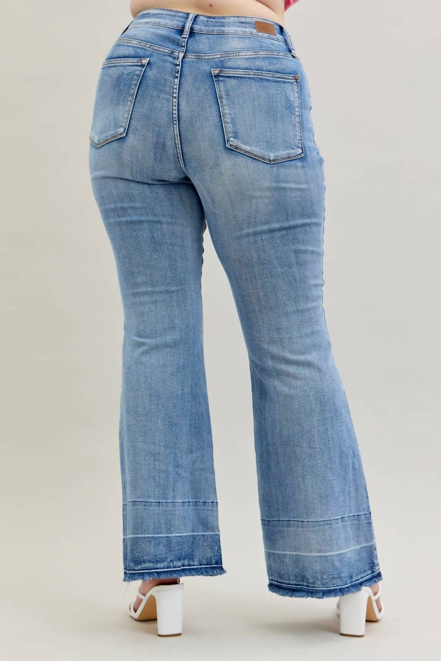 Judy Blue - High Waist Tummy Control Release Hem Flare Stretchy Jeans - Plus