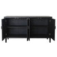 Modern Black Sideboard Cabinet with Nailhead Accents