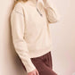 Tribal - French Terry Stitch-accent Zip Funnel Neck Sweater