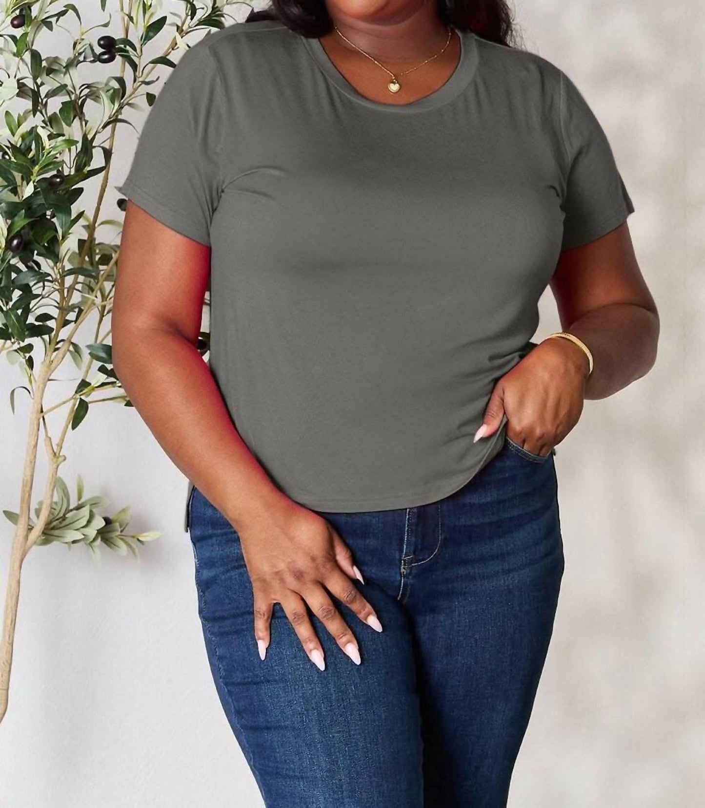 Basic Bae - Essential Curve Tee - Plus
