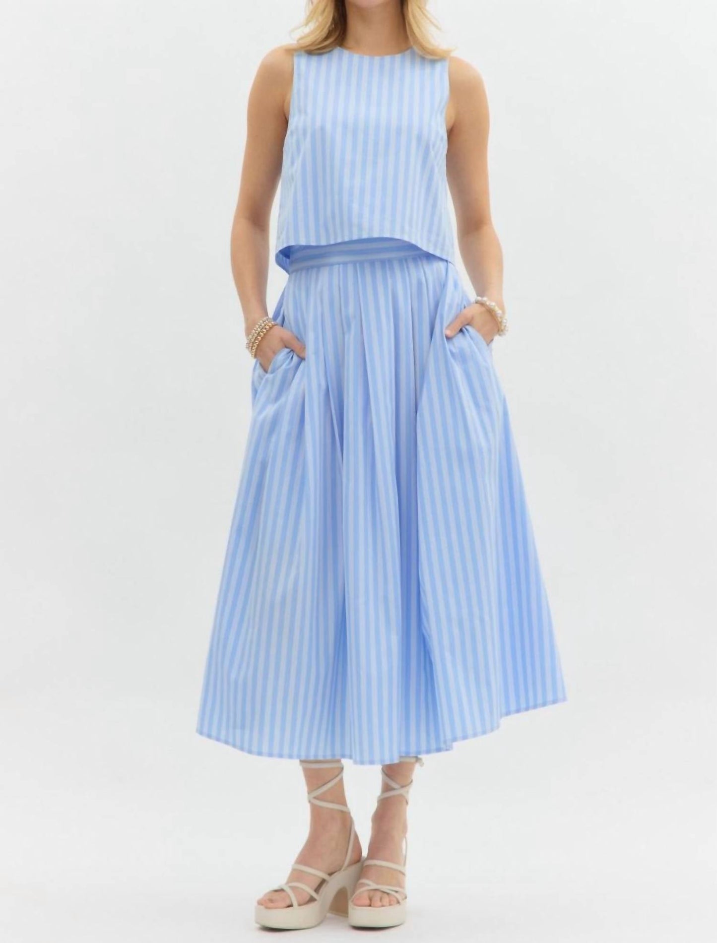 Entro - Coastal Summer Striped Skirt