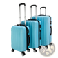 3-in-1 Blue Textured Rolling Hardshell Suitcase Set