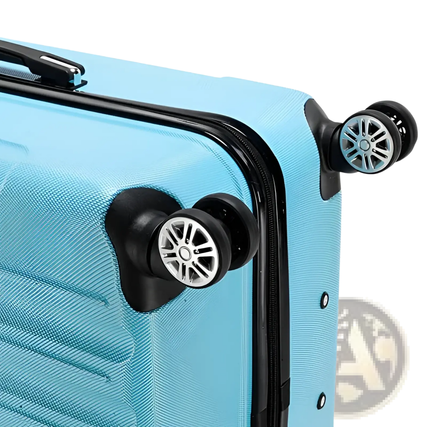 3-in-1 Blue Textured Rolling Hardshell Suitcase Set