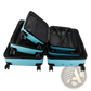 3-in-1 Blue Textured Rolling Hardshell Suitcase Set