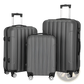 3-in-1 Dark Gray Hard Shell Spinner Luggage Set