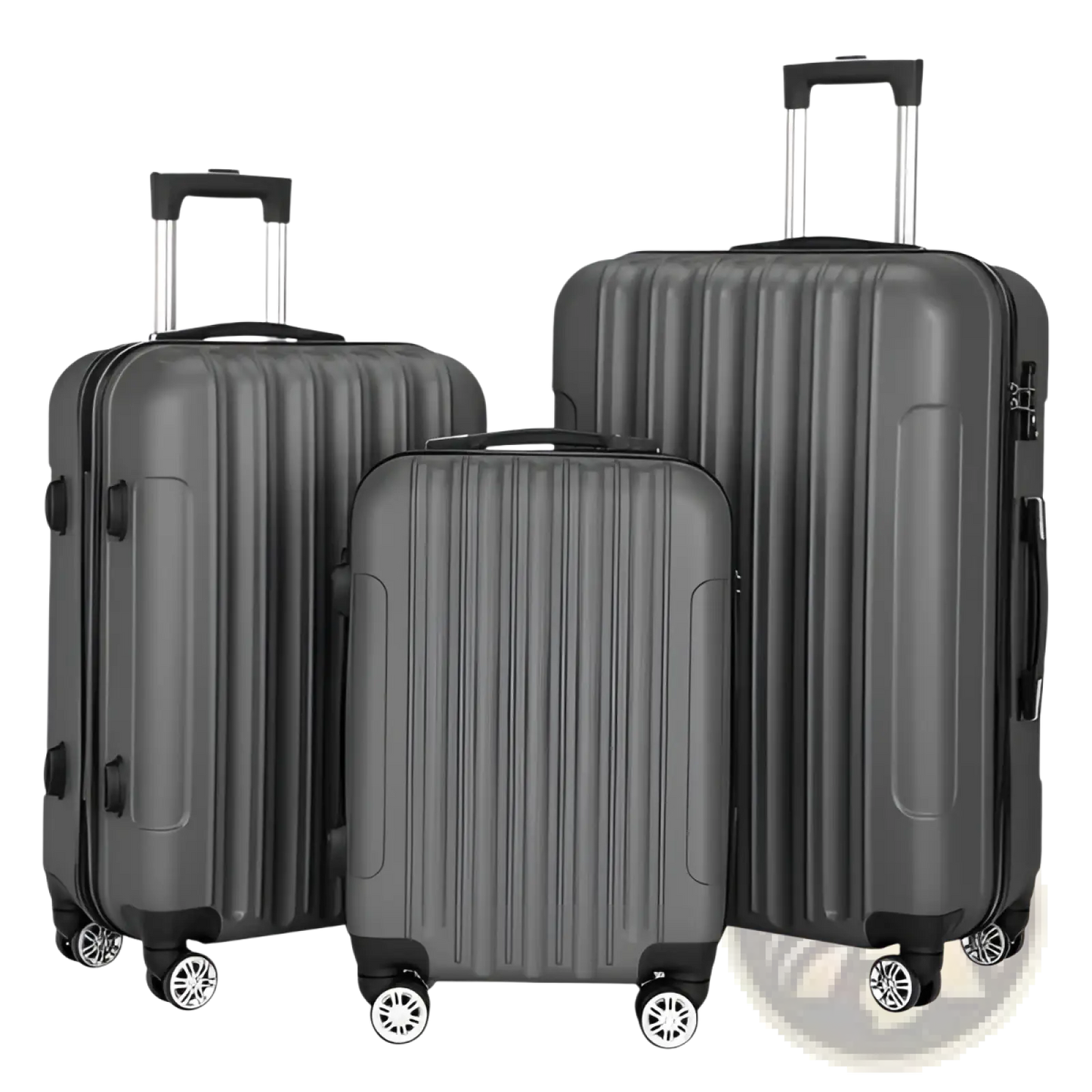 3-in-1 Dark Gray Hard Shell Spinner Luggage Set