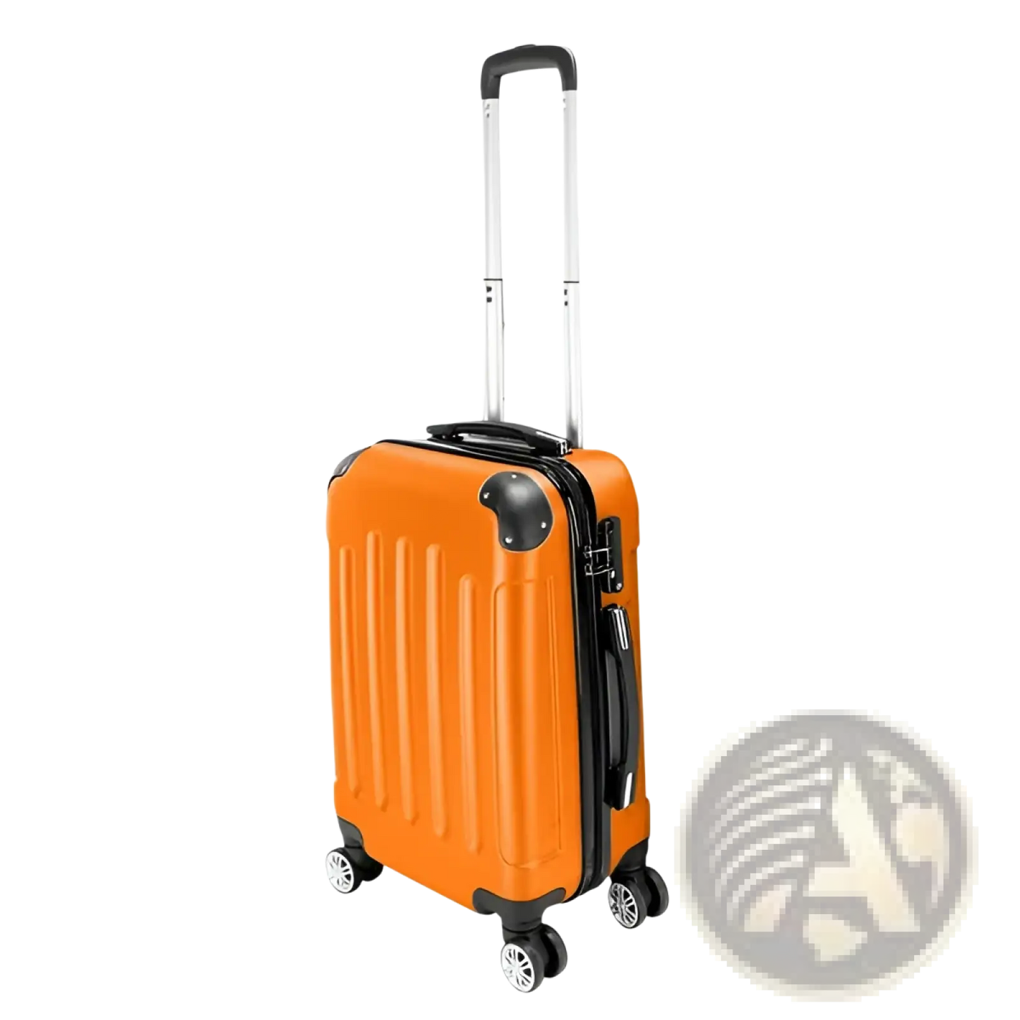 3-in-1 Lightweight Orange Abs Hard Shell Trolley Suitcase Set