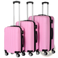 3-in-1 Pink Hard Shell Large Capacity Suitcase Set