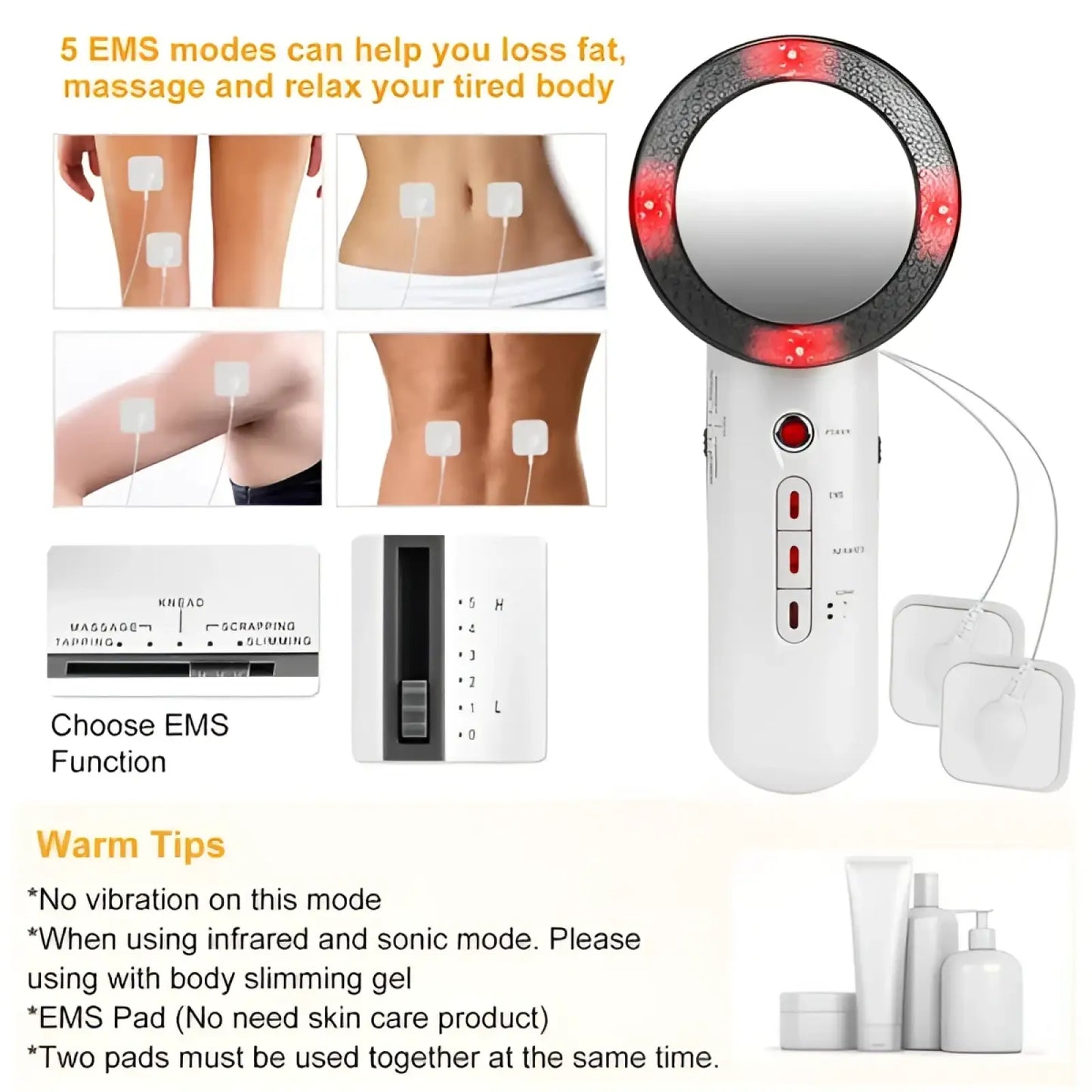 3-in-1 Ultrasonic Ems Infrared Body Sculpting Massager
