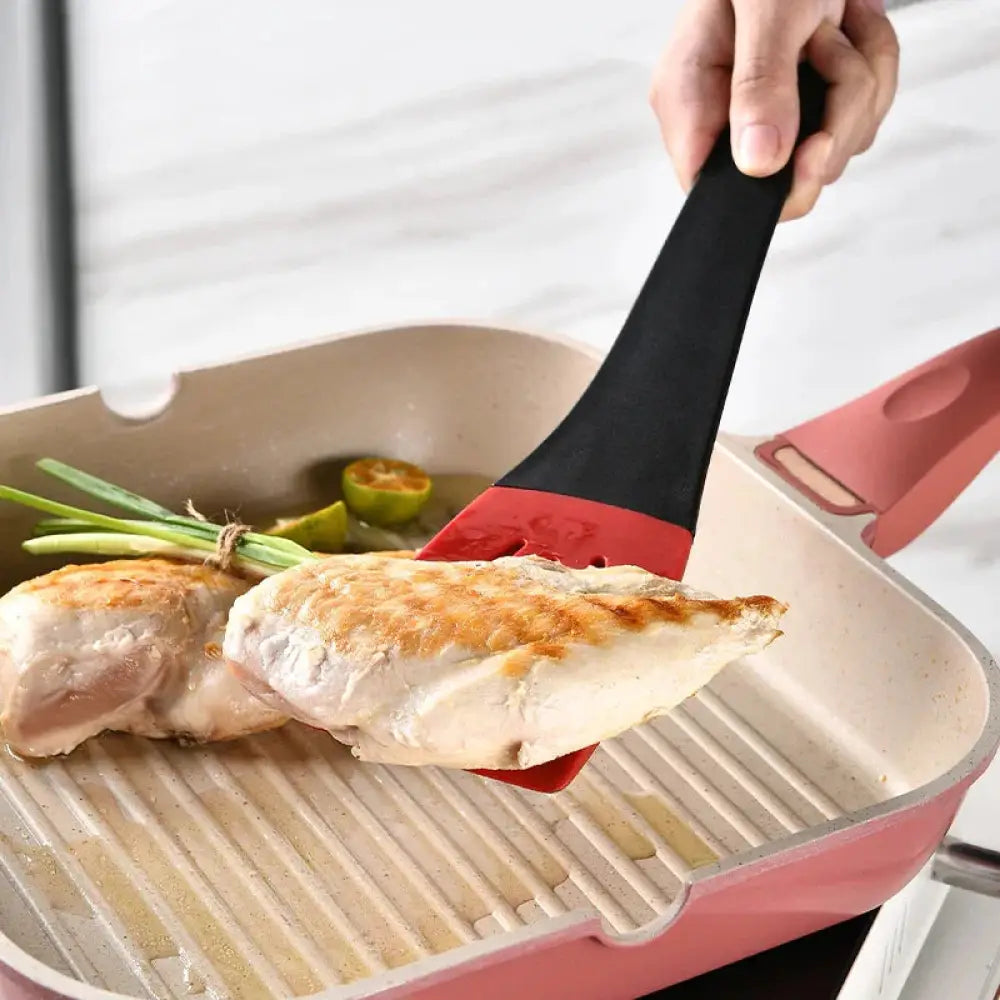 3-in-1 Silicone Slotted Spatula and Kitchen Tongs Clip