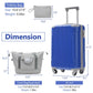 3 Piece Dazzling Blue Hardshell 20 Inch Carry on Luggage Set
