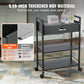 3 Tier Black Salon Trolley with Lockable Drawer and Wheels