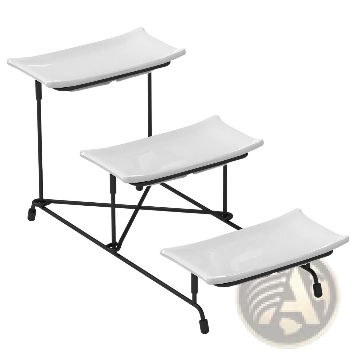 3 Tier Serving Stand with Rectangular Melamine Trays