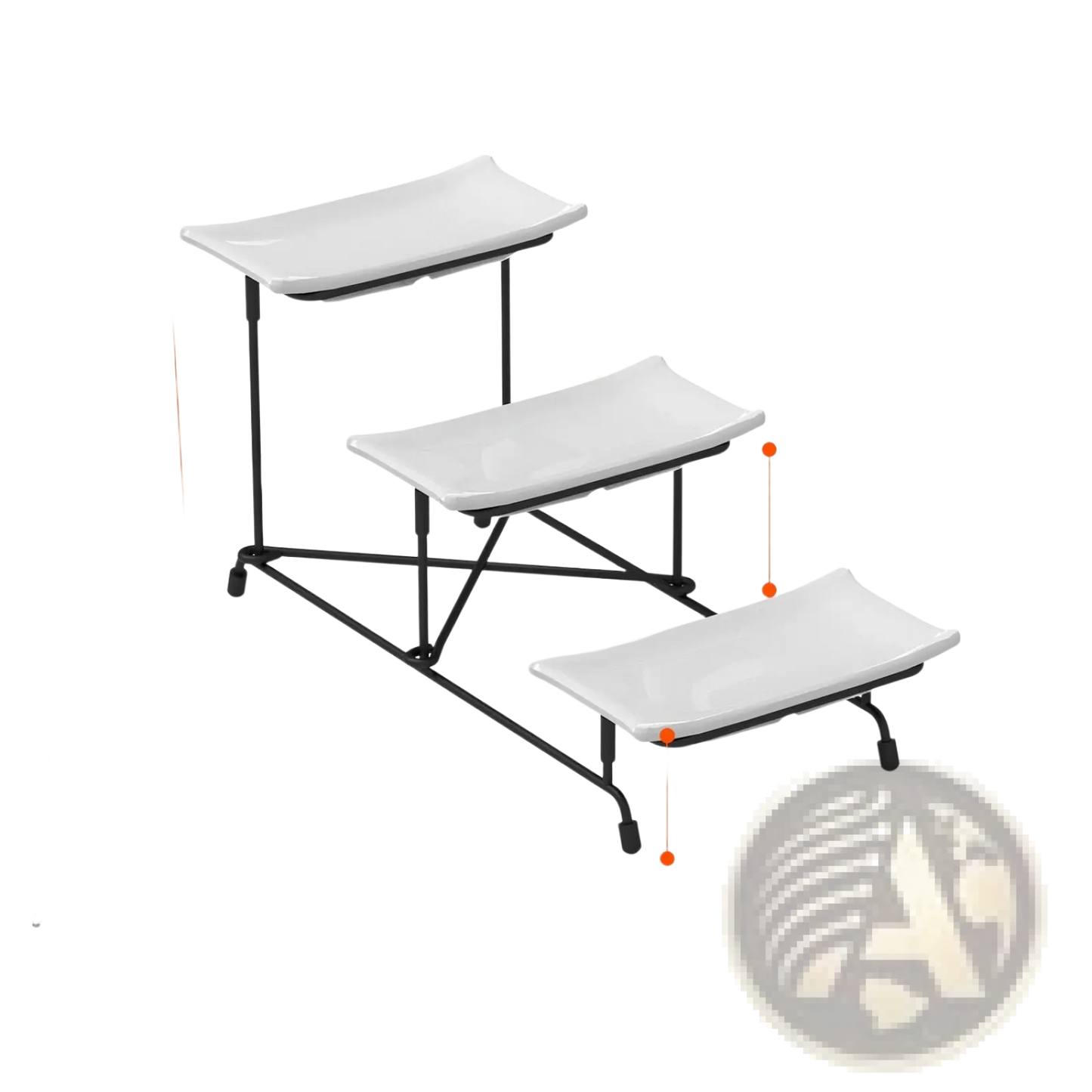 3 Tier Serving Stand with Rectangular Melamine Trays