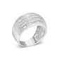 .925 Sterling Silver 1.0 Cttw Baguette-Cut Diamond 6-Row Channel Set Domed Tapered Cocktail Fashion Ring (H-I Color, I2-I3 Clarity) - Size 6-1/2